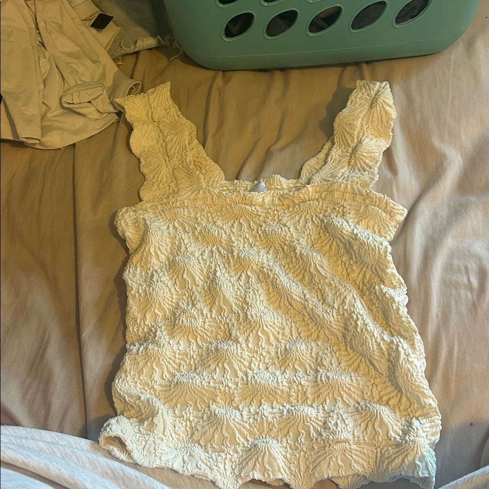 SHEIN Cream Textured Camisole Top